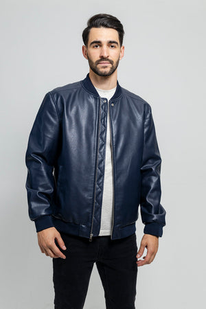 Justin Men's Faux Leather Bomber Jacket