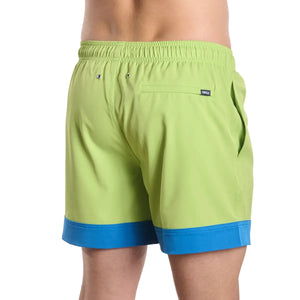 Capelle Miami Key Lime Hybrid swim trunk with compression lining and solid design, suitable for swimming and resort wear.