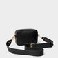 Black Zana Mini Crossbody Bag by KADOU BOUTIQUE with adjustable strap and compact design, perfect for everyday use.