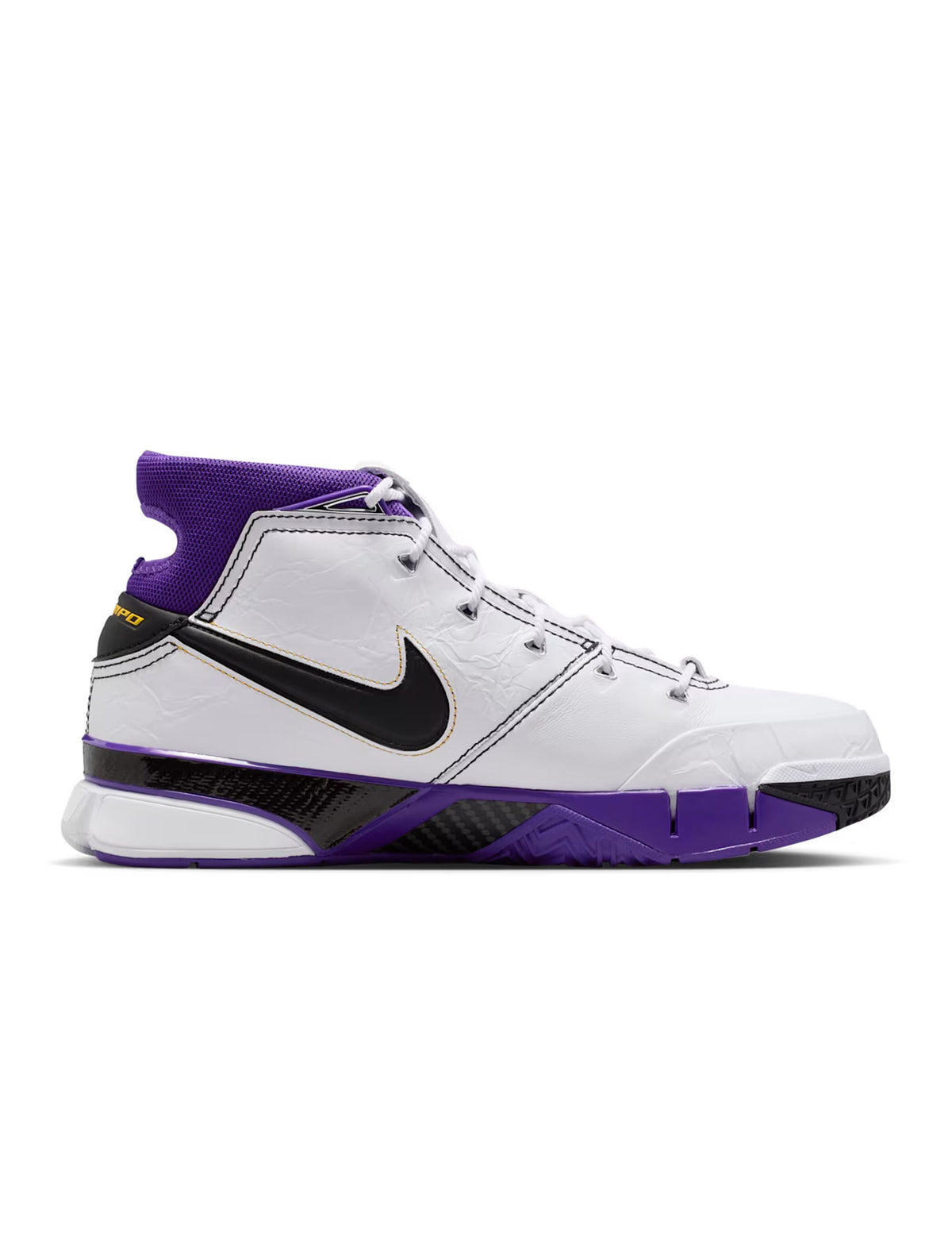 Nike Men's Kobe 1 Protro "81 Points" basketball shoes in black and white