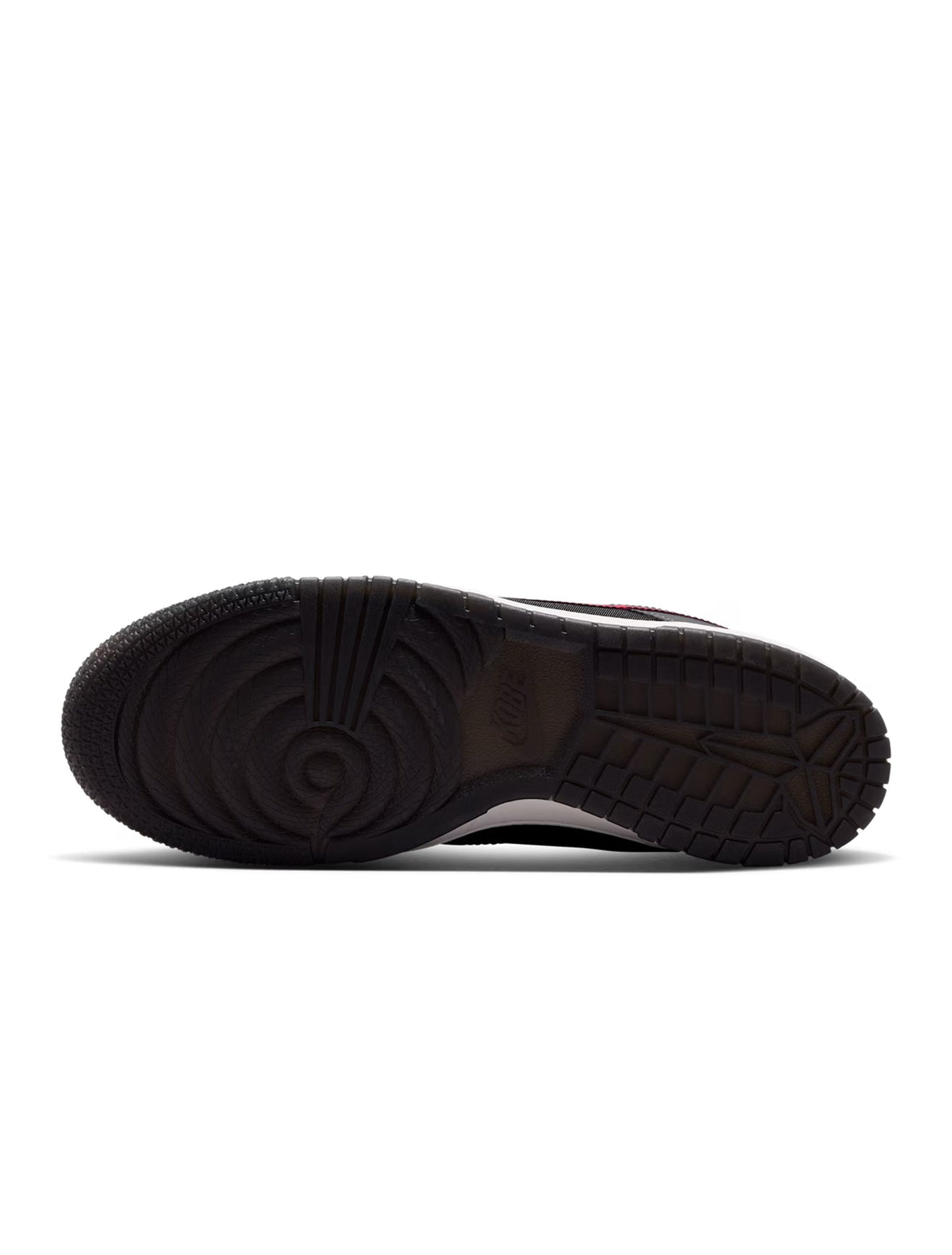 Nike Kobe Dunk Low Protro men's footwear in black with hot punch accents, featuring a sleek sneaker design with Nike branding.