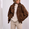 Oxford Genuine Lamb Leather Suede Jacket - Cognac