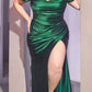 Cinderella Divine KV1056 Fitted Gathered Satin Gown