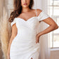 Cinderella Divine KV1057WC Crepe Off the Shoulder Dress