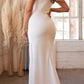 Cinderella Divine KV1057WC Crepe Off the Shoulder Dress