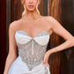 Ladivine KV1131W Strapless Fitted Sleek Luminous Embellished Wedding Gown