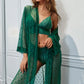 French Dot Mesh Robe and Bra Set