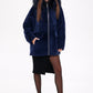 Genuine Shearling Silver Fox Trim Jacket