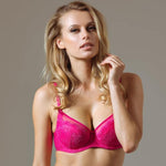Lace Overlay Full Figure Bra Lauma Vivian Pink-0