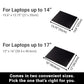Shield Your Body SYB Laptop Pad for laptop use, shown in two sizes