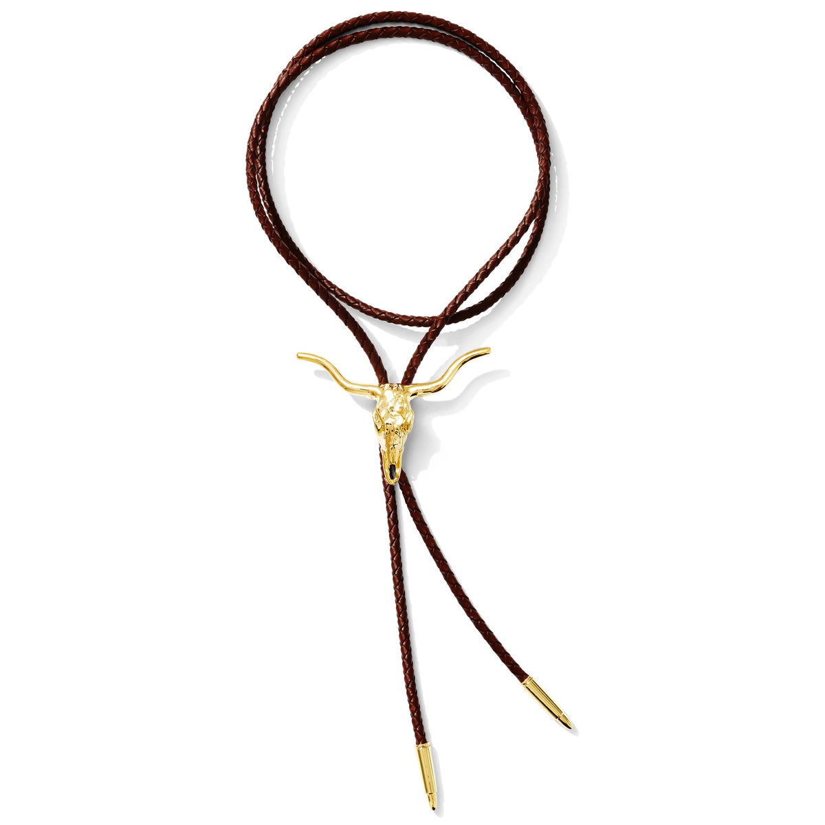 Longhorn Bolo Tie | Brass Longhorn Western Bolo Tie