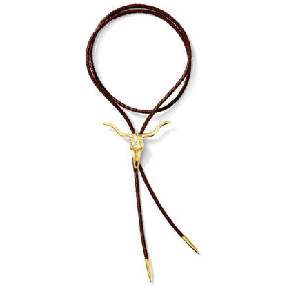 Longhorn Bolo Tie | Brass Longhorn Western Bolo Tie