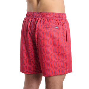 Capelle Miami hybrid swim trunks with colorful print, featuring a classic back design and compression lining for resort and swimwear.