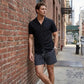 Linear Drift, Storm and Fog Hybrid Short, Compression Lined Swim and Resort Trunk