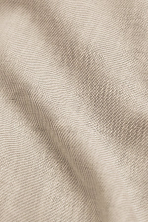 Twillory Performance Linen Shirt in khaki fabric, showcasing lightweight, breathable linen material perfect for casual or office wear.