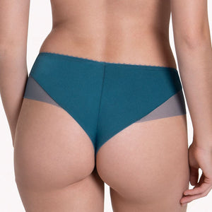 Lisca Peony dark turquoise sheer lace side tanga panty by Lavinia, featuring delicate lace details and a comfortable fit.