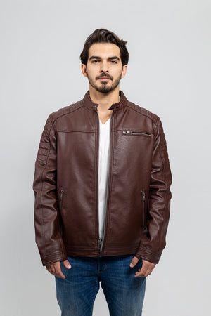 Logan Men's Faux Leather Scooter Jacket