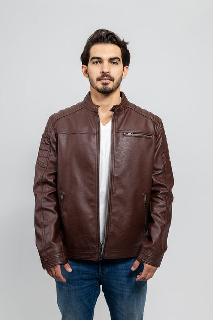 Logan Men's Faux Leather Scooter Jacket