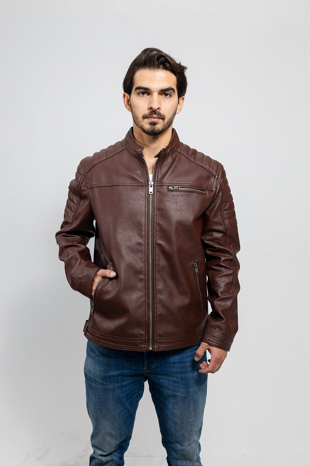 Logan Men's Faux Leather Scooter Jacket