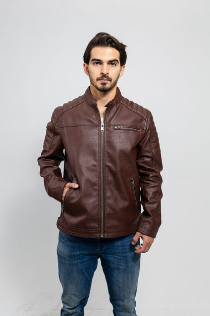 Logan Men's Faux Leather Scooter Jacket