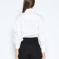 Gracia Fashion Women's Long Puff Sleeve Button Detail Cotton Shirt
