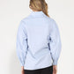 Gracia Fashion Women's Long Puff Sleeve Button Detail Cotton Shirt