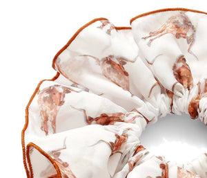 Longhorn Chiffon Scrunchie (Outlined) | University of Texas Hair Scrunchie