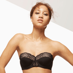Longline Strapless Padded Lace Bra Escape Black | Blush Lingerie-0