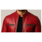 Lucas Red Leather Jacket - Leather Jacket for Men Red