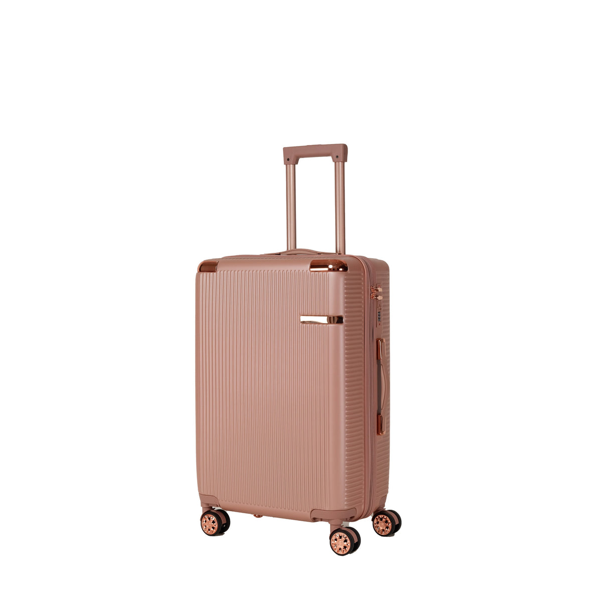 HouseOfZazla 4-piece rose gold hard ABS luggage set with 360° dual rotating wheels