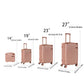 HouseOfZazla 4-piece hard ABS luggage set in rose gold with 360° dual rotating wheels