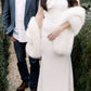 Ivory / White Fur Shawl (Lilian Ivy03)