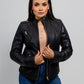 Whet Blu NYC Alessandra women's lambskin moto leather jacket, stylish front view