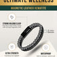High Power Hematite Bead & Leather Magnetic Bracelet