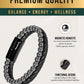 High Power Hematite Bead & Leather Magnetic Bracelet
