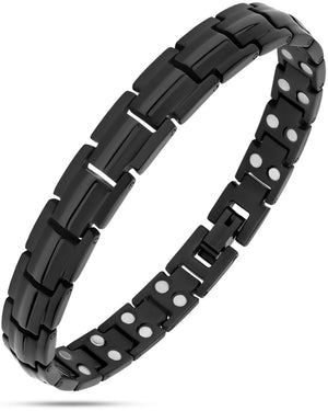 Women's Ultra Strength Magnetic Therapy Bracelet Black Titanium