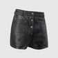 Whet Blu NYC Maleni women's leather shorts with button detail