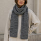 Marled Graphite Knit Cashmere Scarf