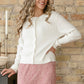 Mason White Button Up Cardigan