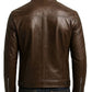 Mateo Leather Brown Jacket - Men Leather Jacket Brown