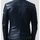 Max Blue Leather Jacket - Men Leather Jacket Blue
