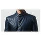 Max Blue Leather Jacket - Men Leather Jacket Blue