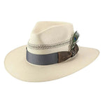 HatCountry Bullhide Mediterranean straw fedora hat with a classic woven design and structured brim
