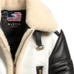 Men’s Aviator B3 Bomber Leather Jacket – Black &amp; White