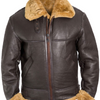 Men’s Trending B3 Bomber Shearling Leather Jacket - White