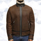 Men’s Brown Genuine Shearling Sheepskin Leather Jacket Vintage