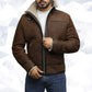 Men’s Brown Genuine Shearling Sheepskin Leather Jacket Vintage