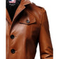 Men’s Vintage Tan Brown Leather Coat – Leather Long Coat