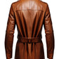 Men’s Vintage Tan Brown Leather Coat – Leather Long Coat