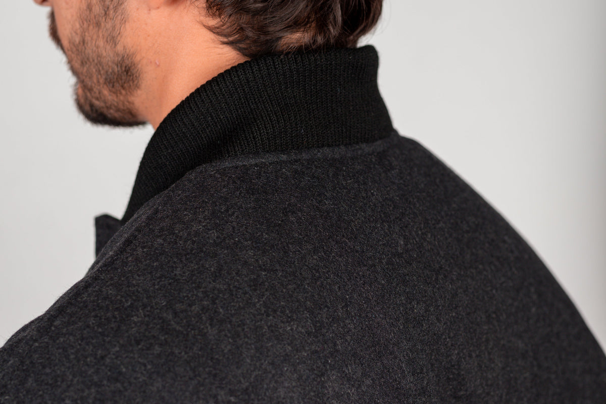 Men's Whet Blu NYC varsity bomber jacket in a detailed color view